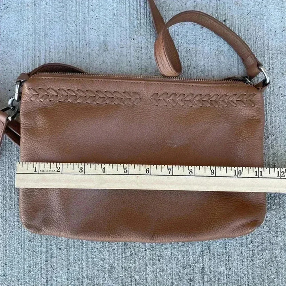 Lucky Brand Leather Cognac Brown Crossbody Purse Bag - Picture 10 of 11